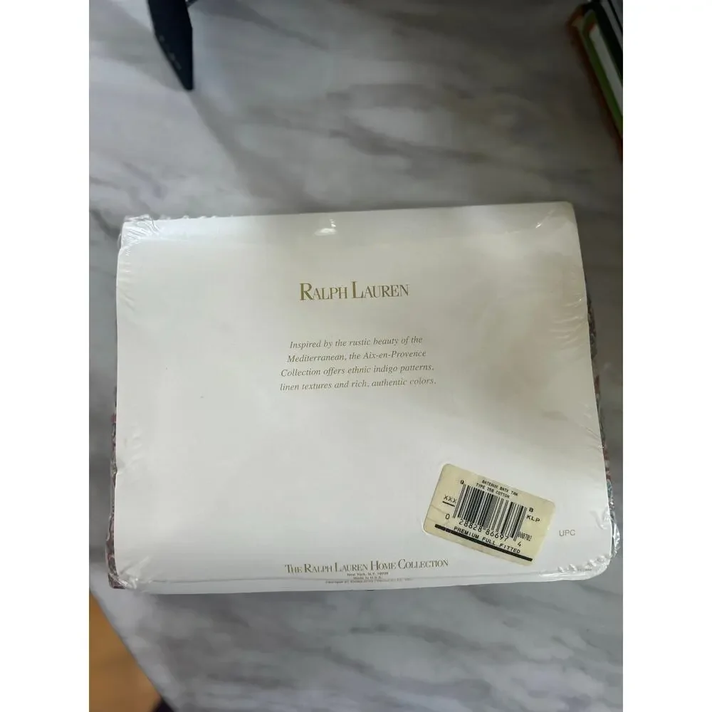 Ralph Lauren 90s Aix-En-Provence Tan Red Blue Floral FULL FITTED Sheet